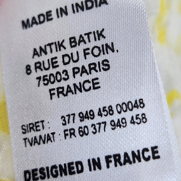 Antik Batik White & Yellow Spaghetti Strap Ruffle Tier Top Size Medium / 40 - Picture 11 of 12